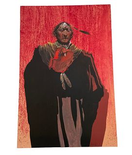 Large Scale Signed LAWRENCE W LEE Painting Titled "Ghost Man Chanter"