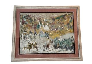 Signed & Numbered EARL BISS Serigraph Titled "Autumn Storm on the Crazy Woman Mountains"