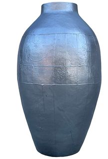Post Modern Silver Floor Vase 