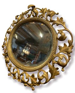 Ornate Gold Gilt Standing Oval Mirror 