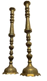 Pair Large Brass Candlesticks  