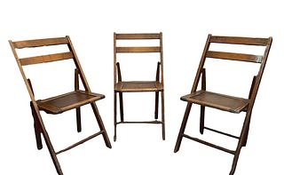 Set of Vintage Wood Folding Chairs