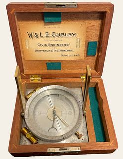 Early 19th C. W & L.E. CURLEY MFG. Surveyors Compass