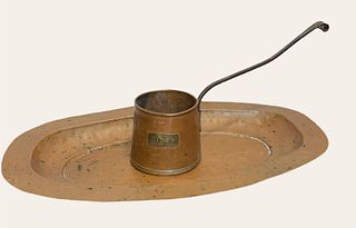 19th Century Copper Cider Ladle and Serving Tray