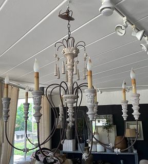 Oversized French White Chandelier 
