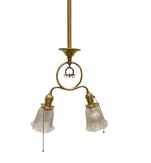 Two Arm Gold Victorian Chandelier with Wreath Design