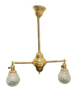 Two Arm Gold Victorian Chandelier 