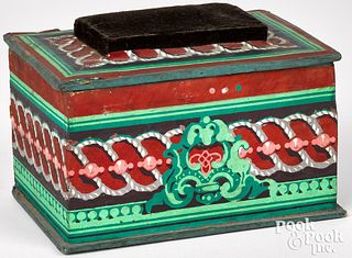 Wallpaper sewing box, 19th c.