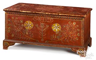 Pennsylvania painted pine dower chest, dated 1829