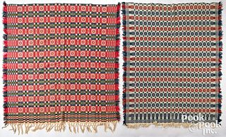 Two Pennsylvania combination weave coverlets