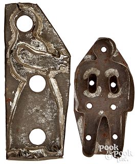 Two Pennsylvania tin people cookie cutters, 19th c