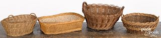 Four Pennsylvania woven baskets