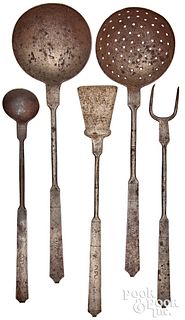 Matching set of wrought iron kitchen utensils