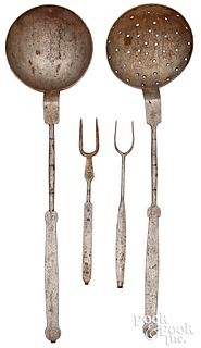 Four wrought iron utensils, early 19th c.