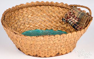 Pennsylvania woven sewing basket, 19th c.