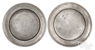 Two Philadelphia, Pennsylvania pewter plates