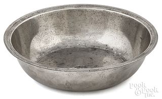 Middletown, Connecticut pewter basin, ca. 1830