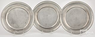 Three Philadelphia, Pennsylvania pewter plates