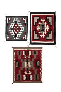 Diné [Navajo], Group of Three Ganado Textiles, ca. 1970s