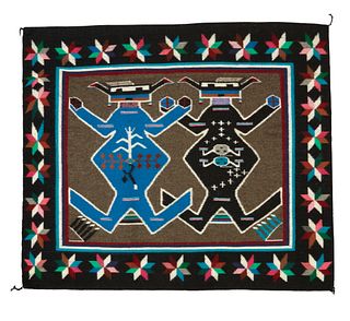Diné [Navajo], Mother Earth, Father Sky Pictorial Textile, 20th Century