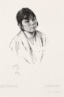 William Herbert Dunton, Taos Pueblo Indian Girl (Corn Weeds), 1931