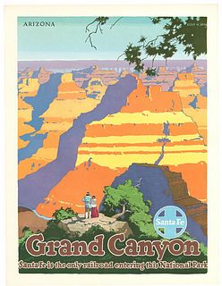 Oscar Byrn, Grand Canyon Santa Fe Railway, 1949 travel poster