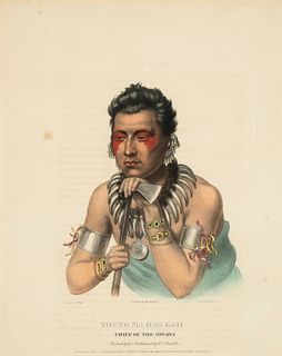 McKenney and Hall, Young Ma-Has-Kah Chief of the Iowas, ca. 1837