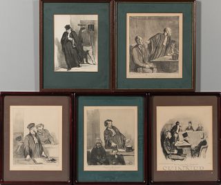Five Law Themed Daumier Prints