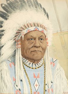 E. P. Cole, Chief Bull - Blackfeet Tribe, 1941