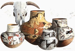 Michael McCullough, Untitled (Pueblo Pottery and Skull)