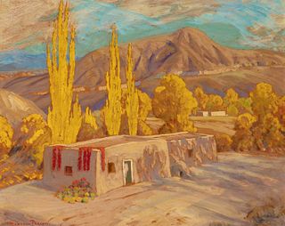 Sheldon Parsons, Untitled (New Mexico Adobe with Ristras)