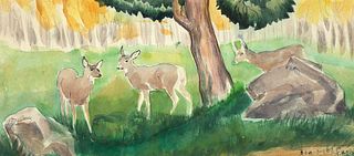 Ila McAfee, Untitled (Deer in Meadow)