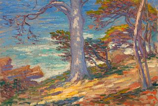 Albert Schmidt, Trees and Rocky Coast