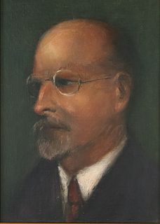 Portrait of Albert L Groll Oil on Board