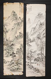 2 Chinese Landscape Scrolls