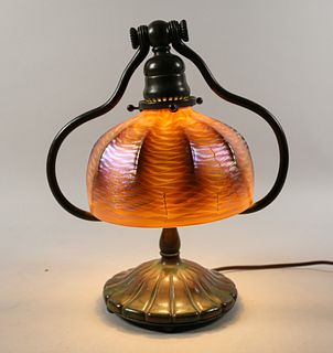 Tiffany Studios Harp Lamp with Favrile Shade