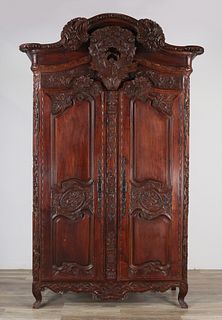 Italian Style Carved  Armoire