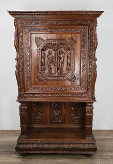 Renaissance Revival Style Adam and Eve Cabinet
