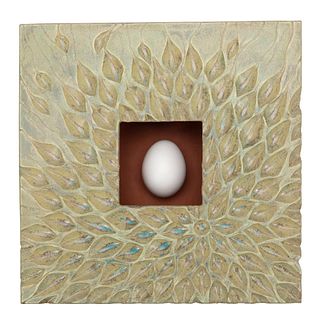 LAURIE STEELE "CREATION 3" CERAMIC BOX WITH EGG