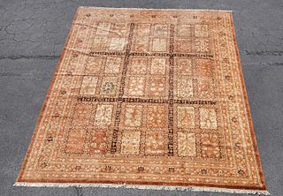 HAND KNOTTED INDO-PERSIAN PANEL GARDEN RUG