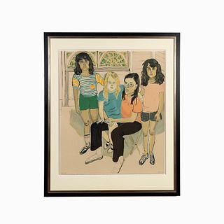 ALICE NEEL, 1982, COLOR LITHOGRAPH “THE FAMILY”