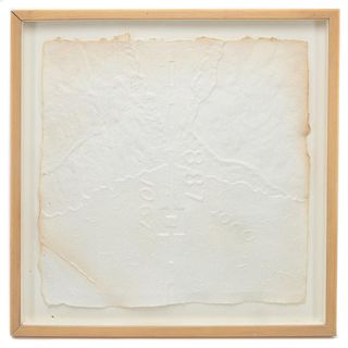 GREGOR TURK, WHITE TOPOGRAPHICAL MAP PRESSED PAPER