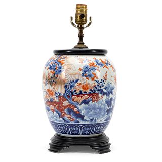CHINESE IMARI GINGER JAR MOUNTED AS A LAMP