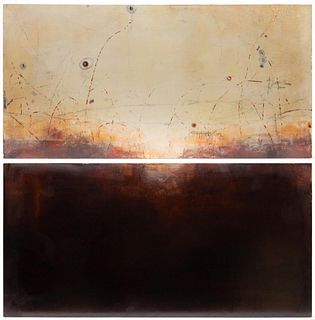 BETSY EBY, "POISON" MODERN ENCAUSTIC DIPTYCH 2001