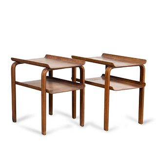 PAIR OF MCM BENTWOOD SIDE TABLES, MANNER OF AALTO