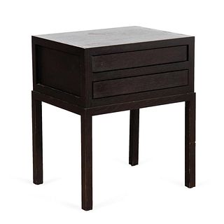 CHRISTIAN LIAIGRE, DARK STAINED MYSTERE SIDE TABLE