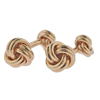 Cartier 14k Gold Knot Cufflinks
