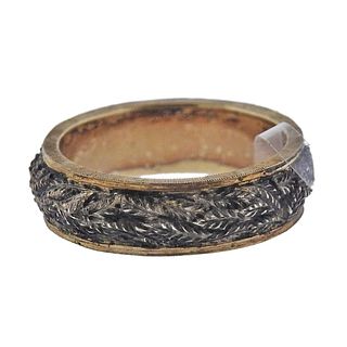 Buccellati Brunito 18k Gold Silver Band Ring