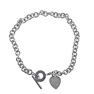 Tiffany & Co Silver Heart Tag Toggle Necklace