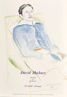 David Hockney 'Dessins...' Poster, Signed Edition